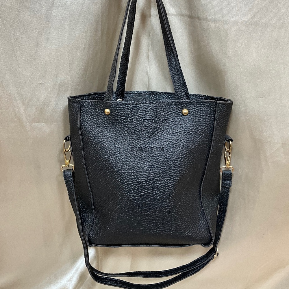 Jingpin black leather purse. Includes pouch, card holder, and change purse.   H8
